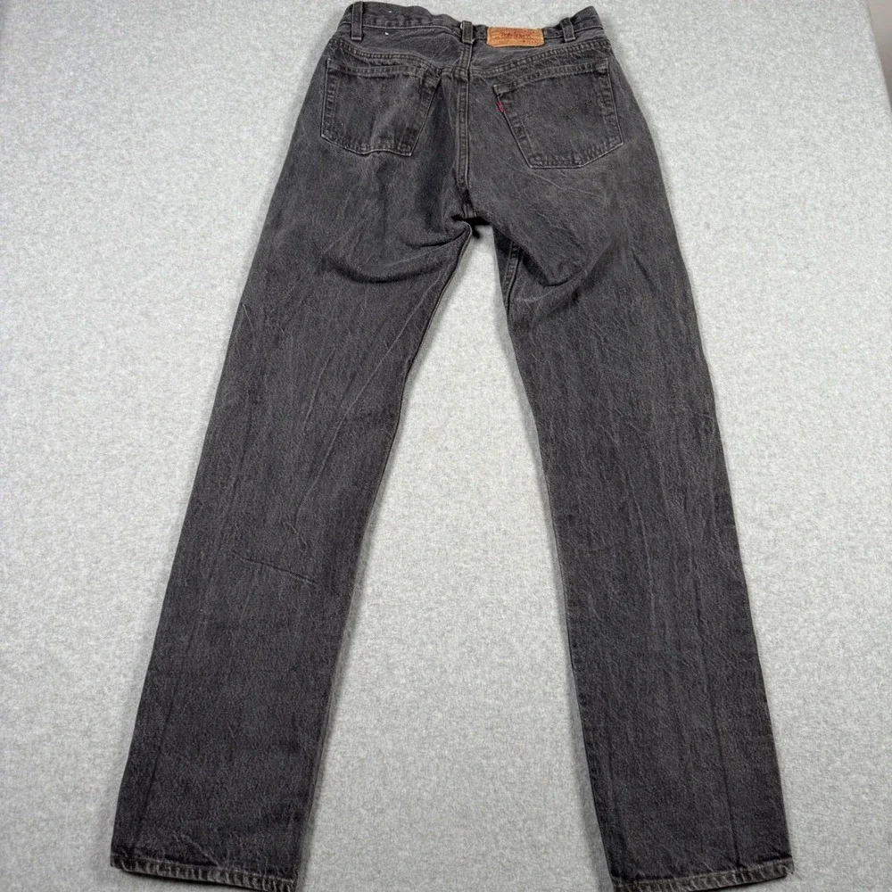 Vintage 80s Levis 501 Charcoal Gray Black Denim Jeans Made in USA 30x34 Grunge